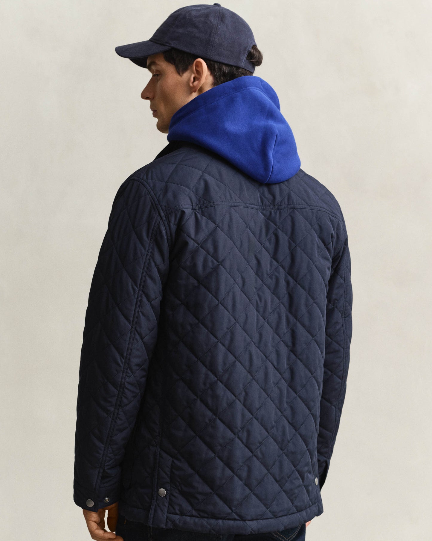 GANT Mens Quilted Mid Jacket - 433 Evening Blue