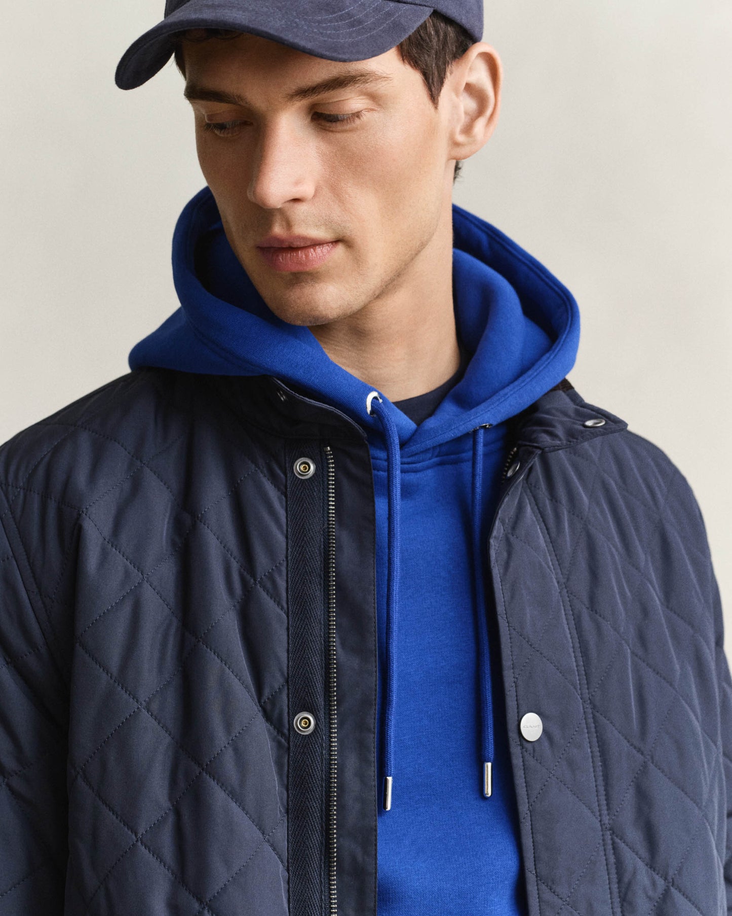 GANT Mens Quilted Mid Jacket - 433 Evening Blue
