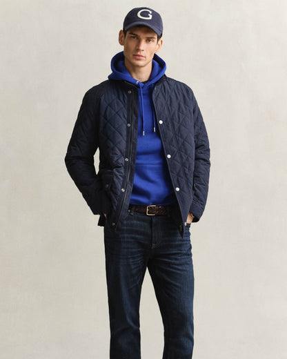 GANT Mens Quilted Mid Jacket - 433 Evening Blue