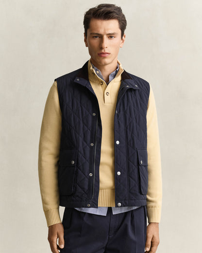 GANT Mens Quilted Vest - 433 Evening Blue