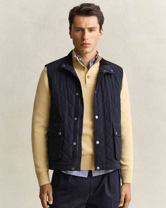 GANT Mens Quilted Vest - 433 Evening Blue