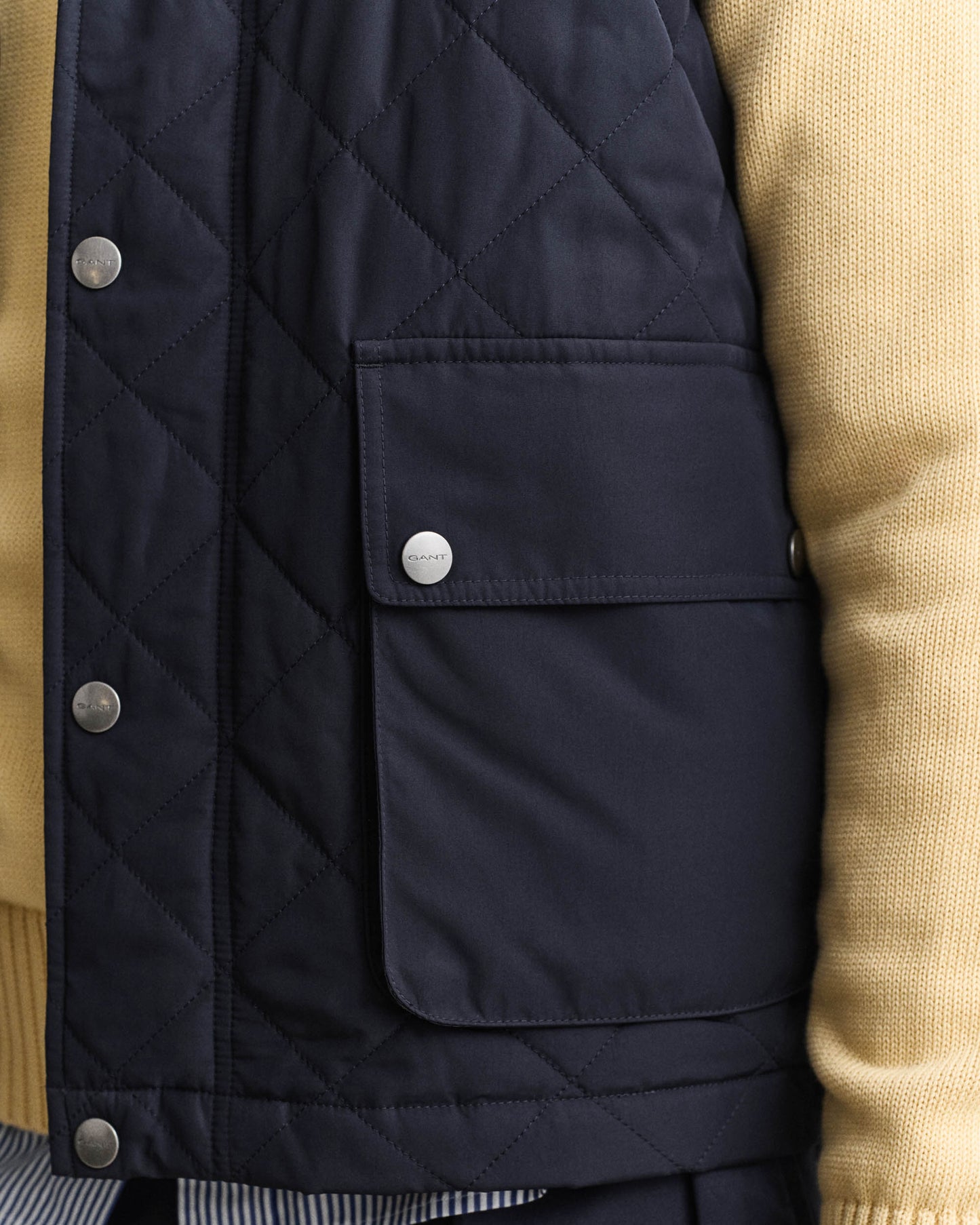 GANT Mens Quilted Vest - 433 Evening Blue