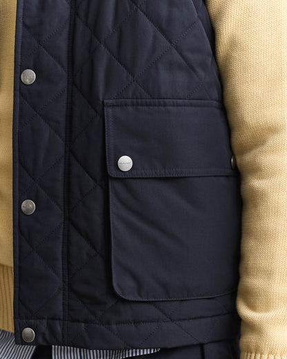 GANT Mens Quilted Vest - 433 Evening Blue