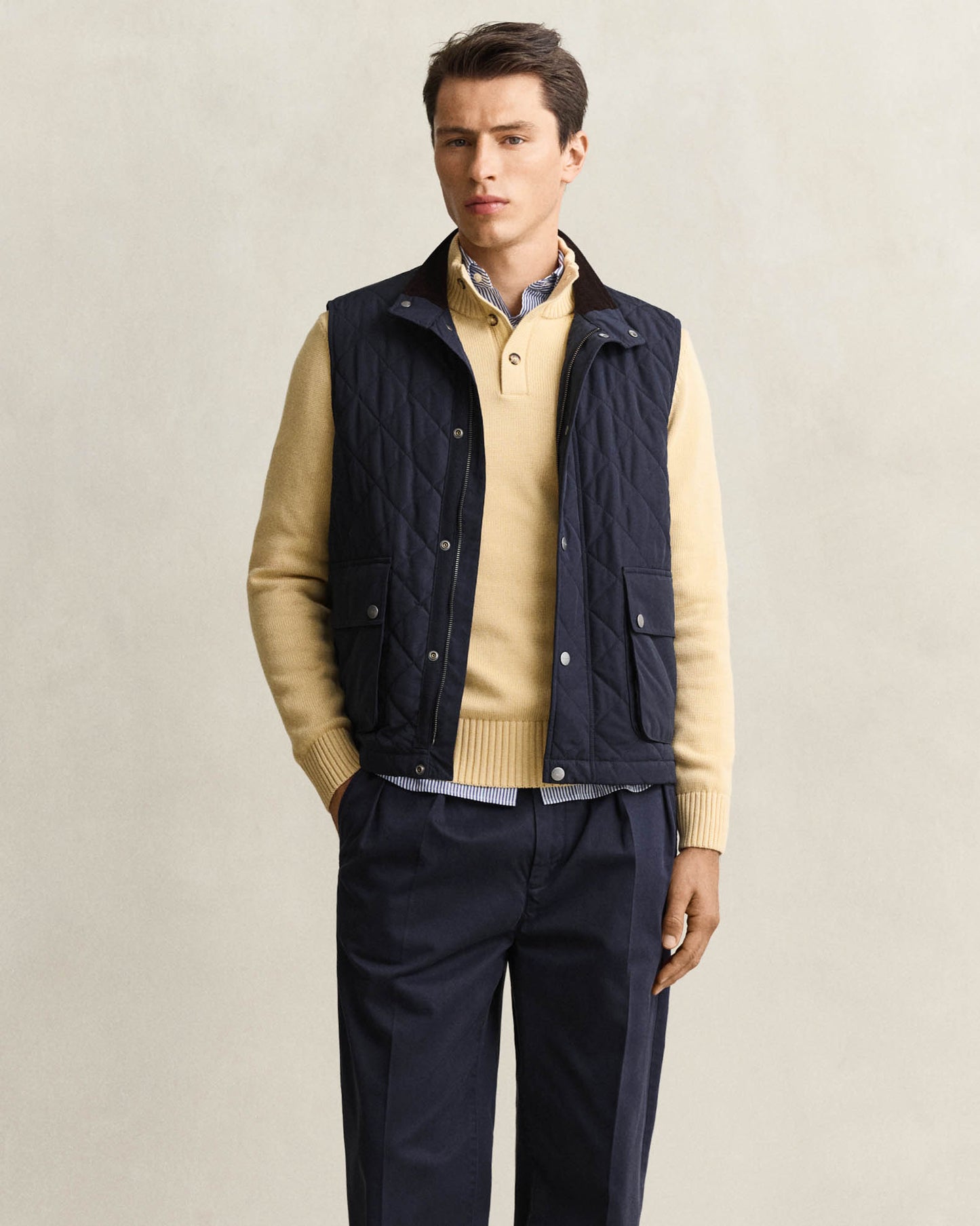 GANT Mens Quilted Vest - 433 Evening Blue