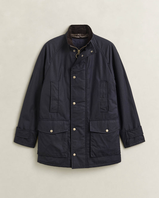 GANT Mens Waxed Double Decker Coat - 433 Evening Blue