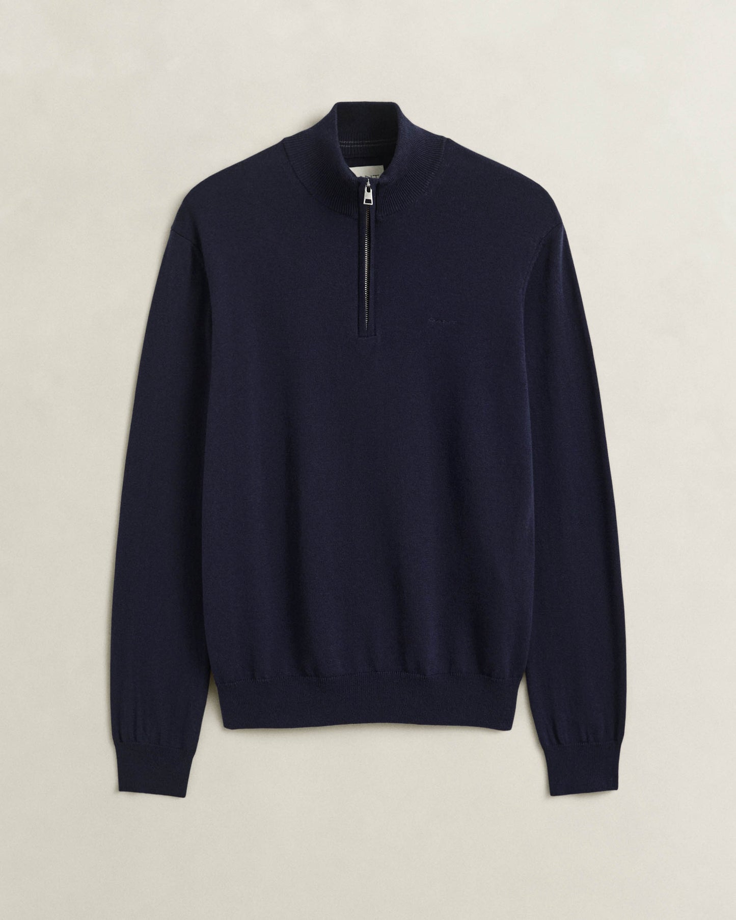 GANT Mens Cotton Wool Half Zip Sweater - 433 Evening Blue