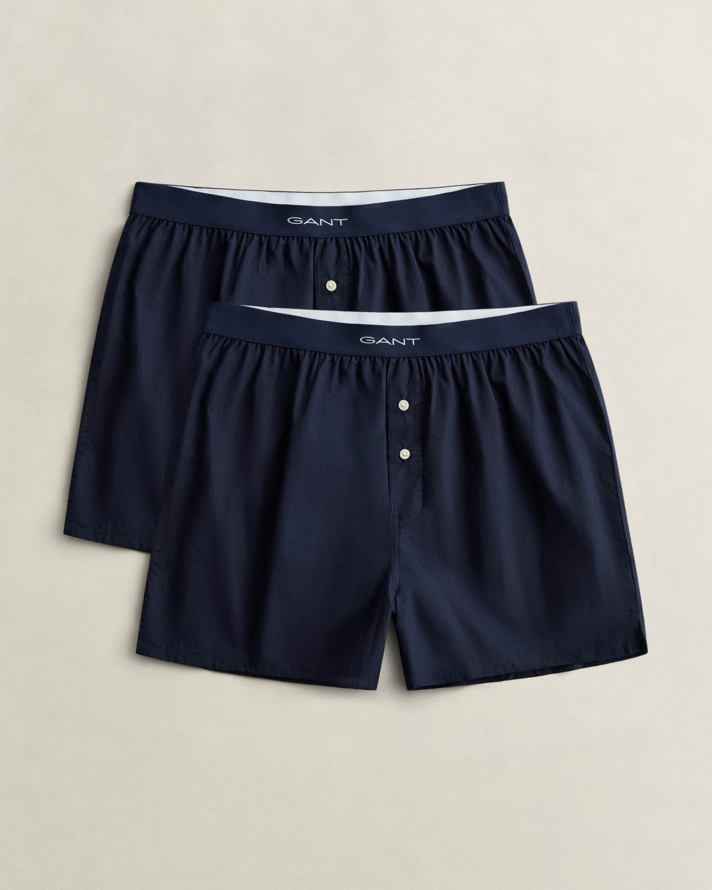 GANT Mens Woven Boxer Shorts 2 - Pack - 433 Evening Blue | CHO | Designer Mens Underwear