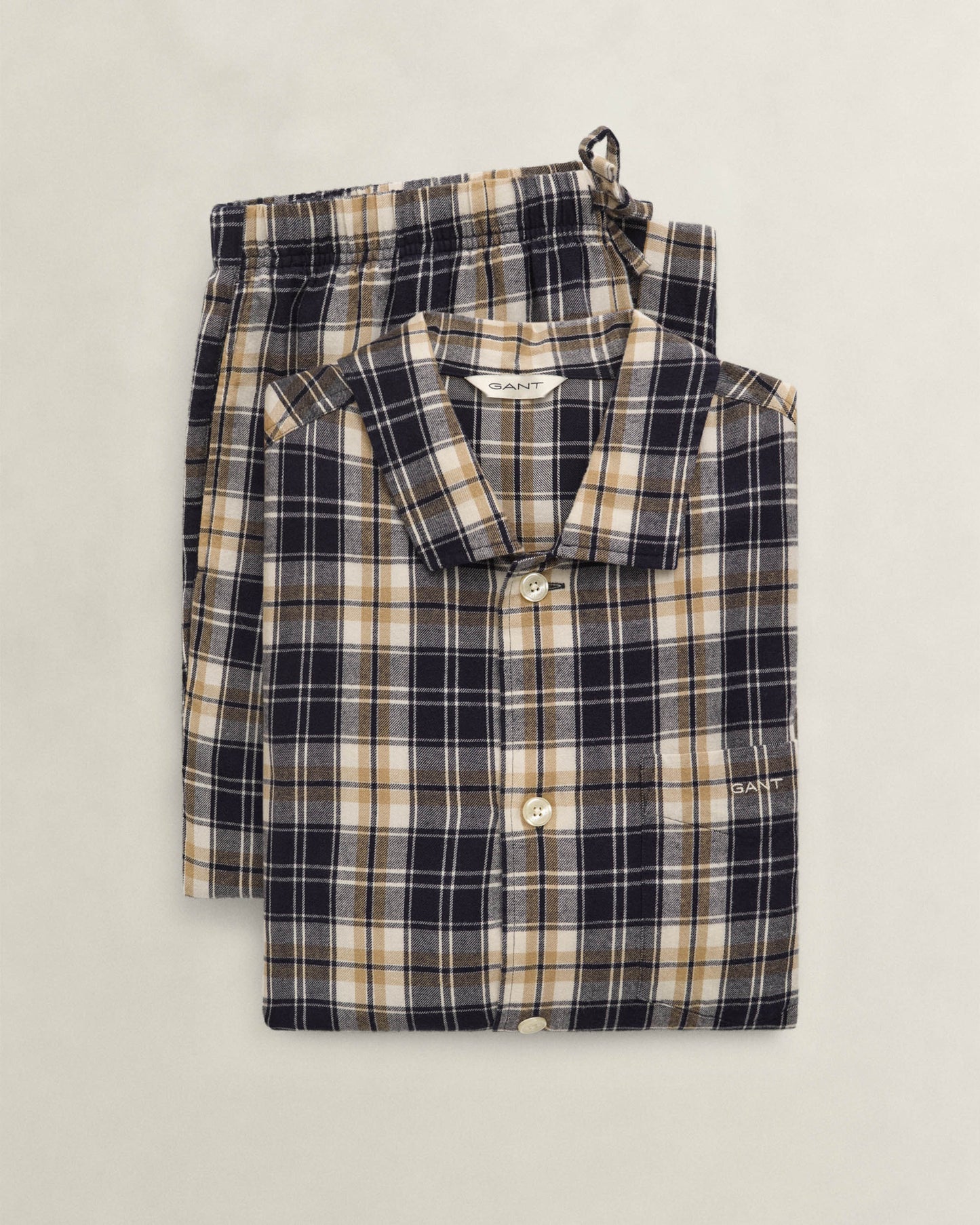 GANT Mens Checked Pyjama Set - 433 Evening Blue