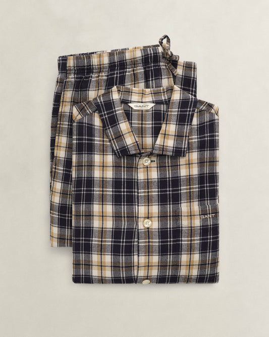 GANT Mens Checked Pyjama Set - 433 Evening Blue | CHO | Designer Mens Pyjamas