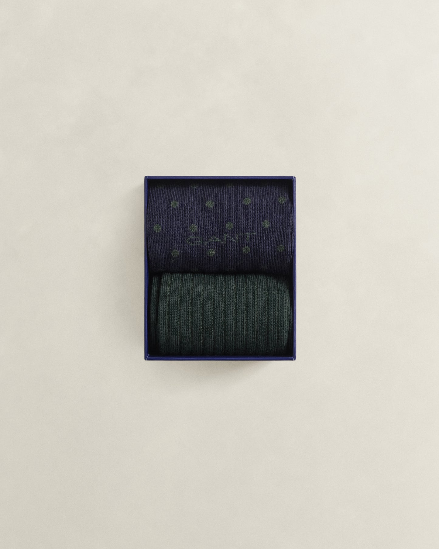 GANT Mens Dot And Rib 2-Pack Sock Gift Box - 433 Evening Blue