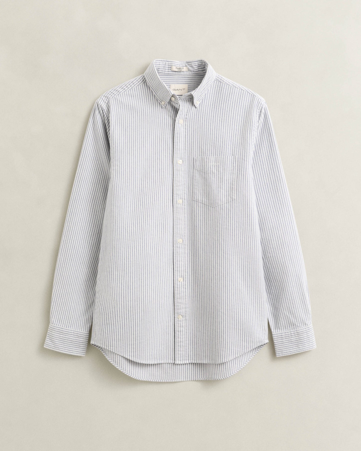 GANT Mens Regular Fit Brushed Oxford Stripe Shirt - 435 Crisp Blue