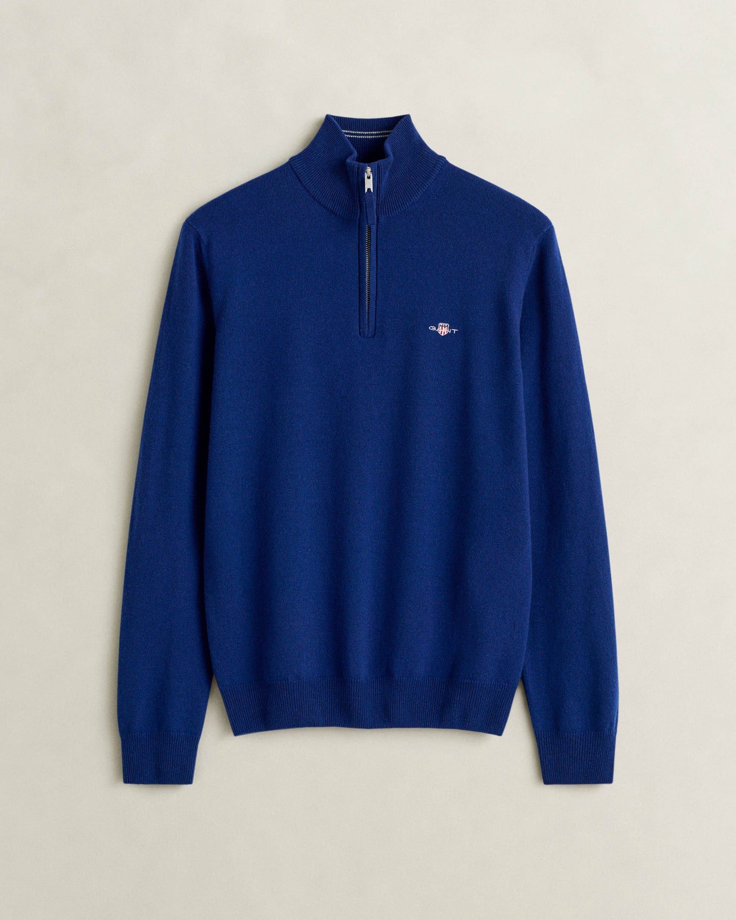 GANT Mens Superfine Lambswool Half Zip Sweater - 435 Crisp Blue
