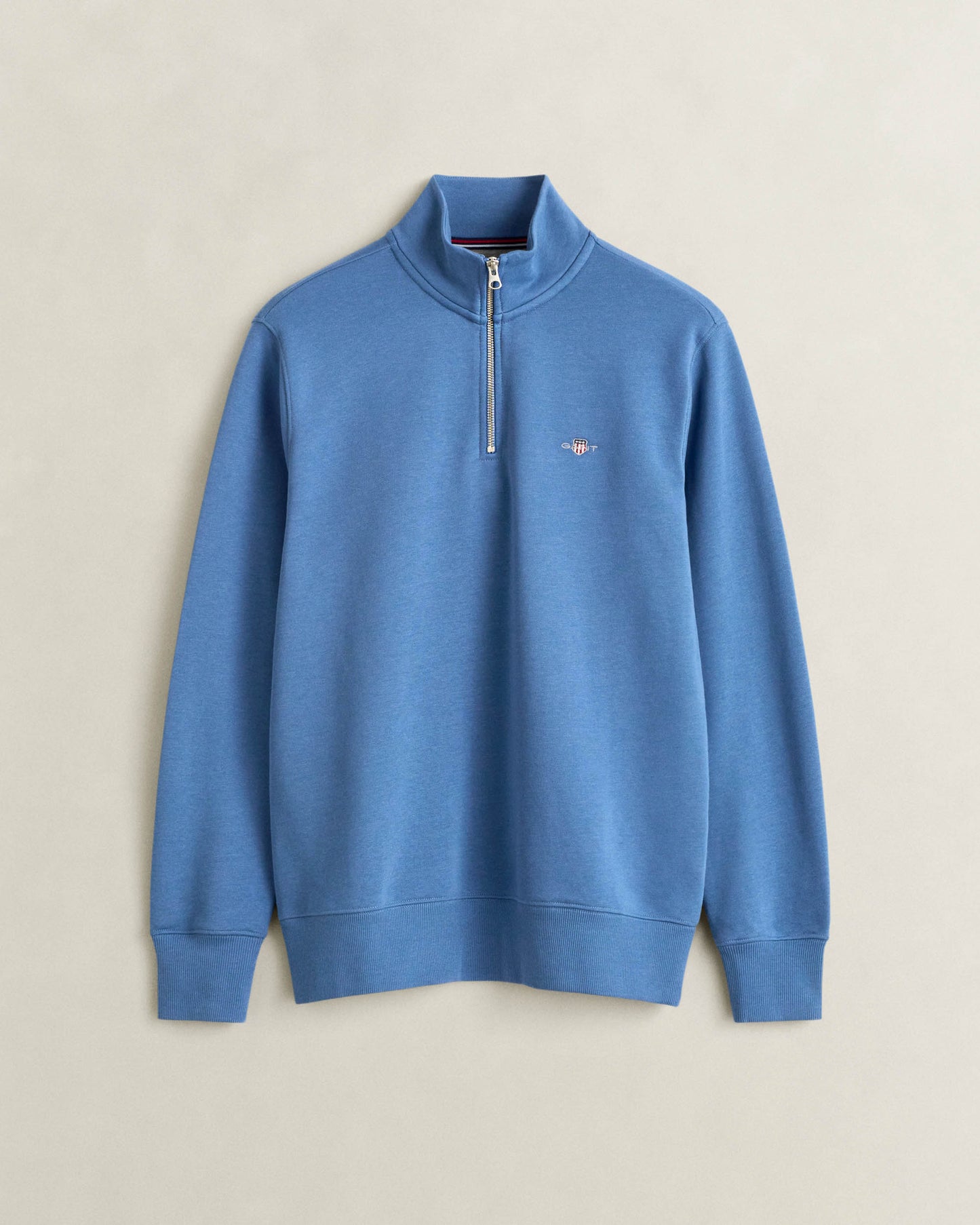 GANT Mens Regular Fit Shield Logo Half Zip Sweatshirt - 476 Blue Horizon