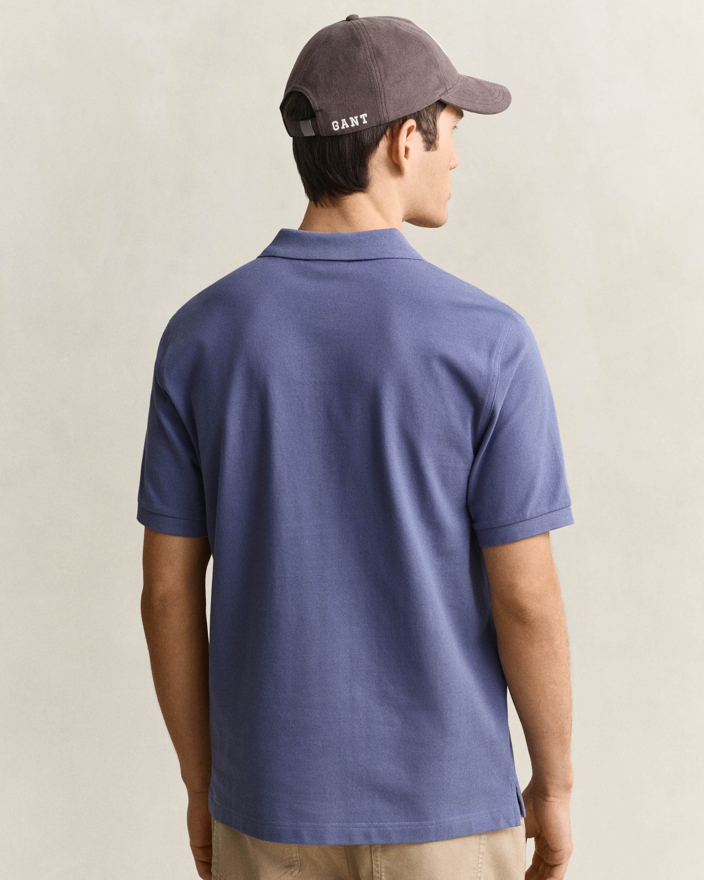 GANT Mens Regular Fit Short Sleeve Shield Logo Pique Polo - 476 Blue Horizon
