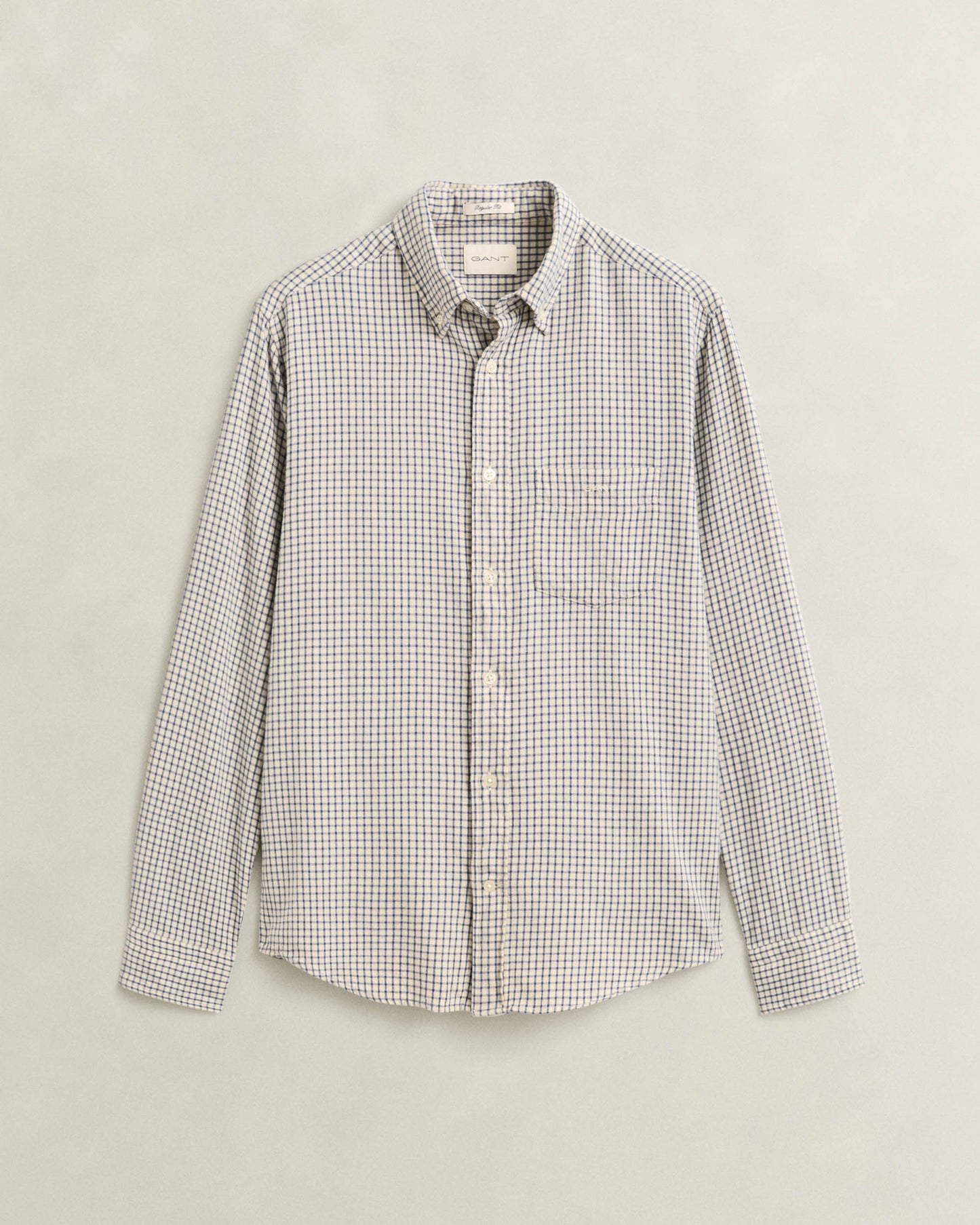 GANT Mens Regular Fit Windblown Flannel Check Shirt - 476 Blue Horizon | CHO | Designer Mens Long Sleeve Shirts