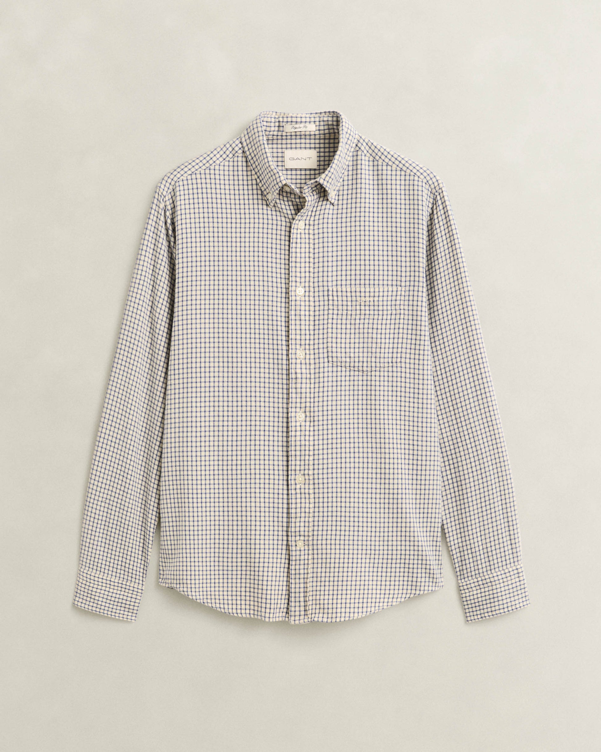 GANT Mens Regular Fit Windblown Flannel Check Shirt - 476 Blue Horizon | CHO | Designer Mens Long Sleeve Shirts