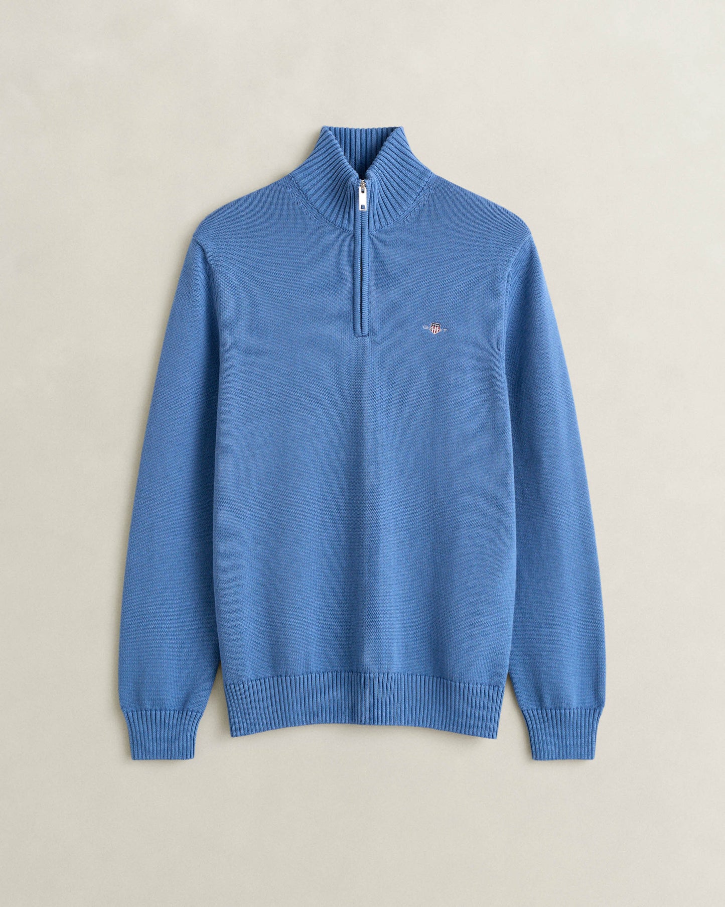GANT Mens Casual Cotton Half Zip Jumper - 476 Blue Horizon