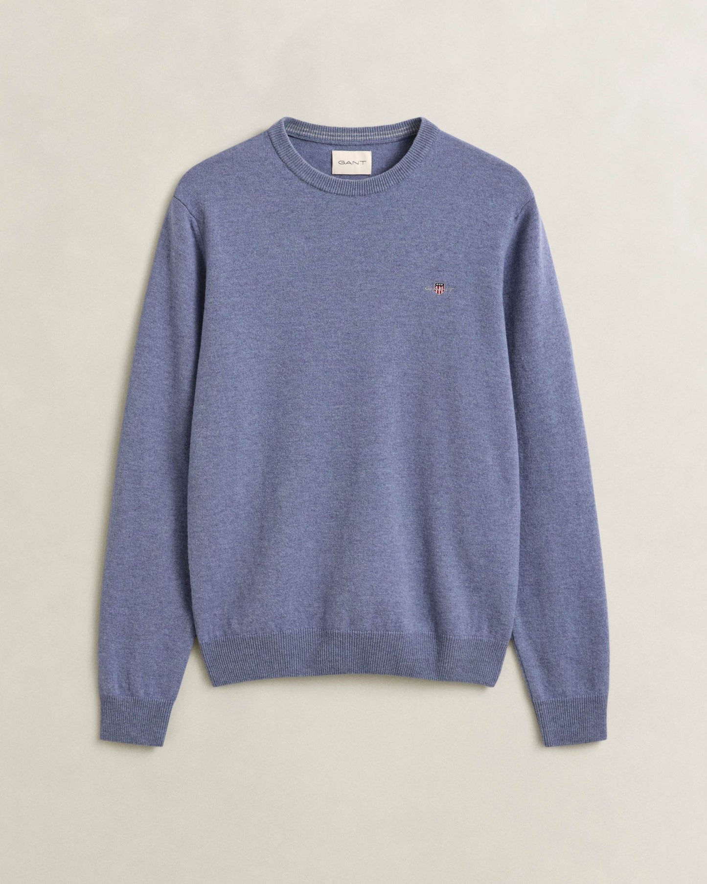 GANT Mens Superfine Lambswool Crew Neck Sweater - 476 Blue Horizon