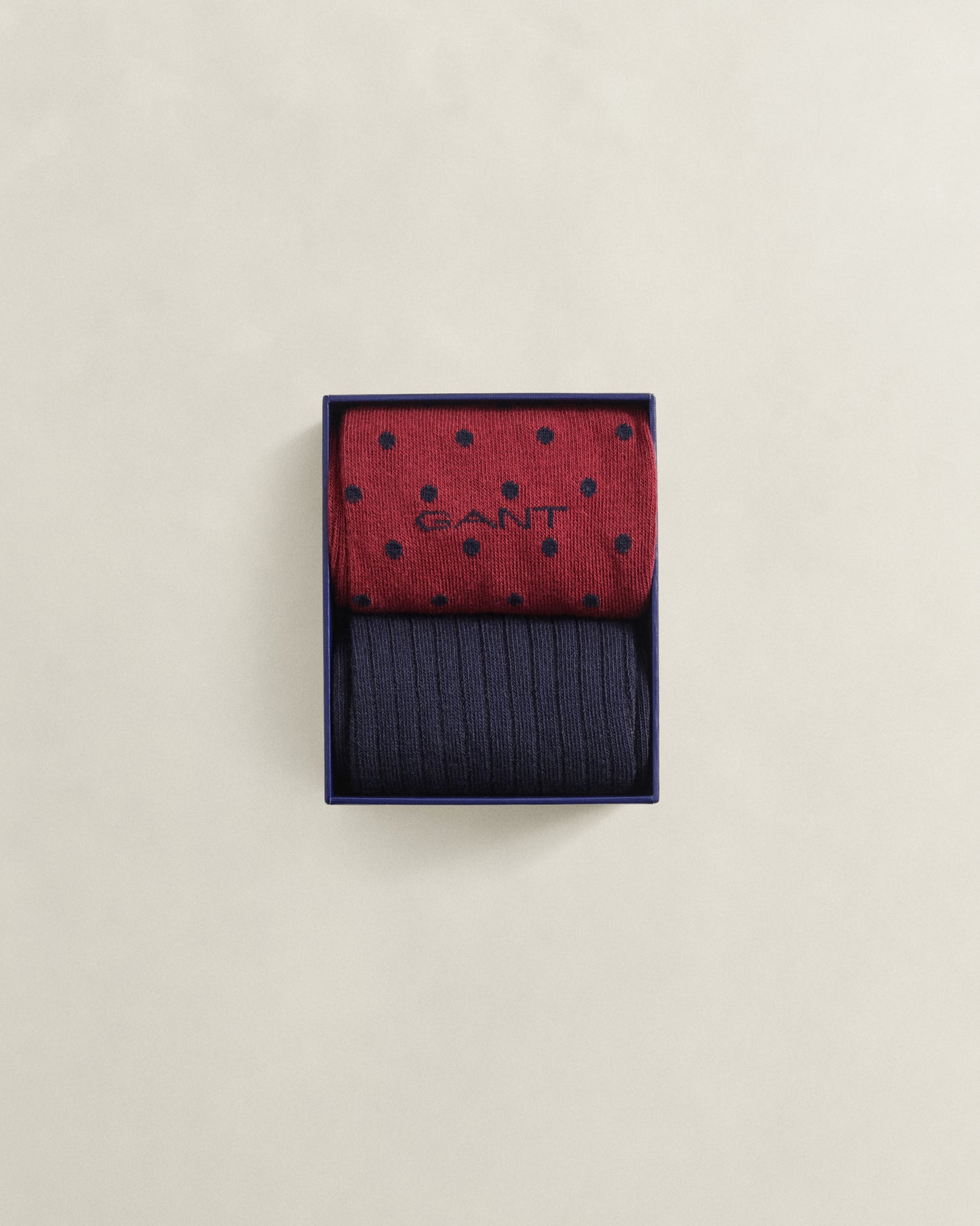 GANT Mens Dot And Rib 2-Pack Sock Gift Box - 604 Plumped Red