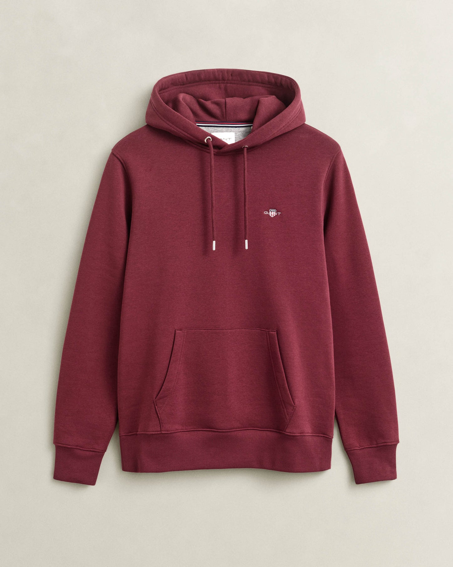 GANT Mens Regular Fit Shield Logo Pullover Hoodie - 676 Deep Grape Wine | CHO | Designer Mens Hoodies
