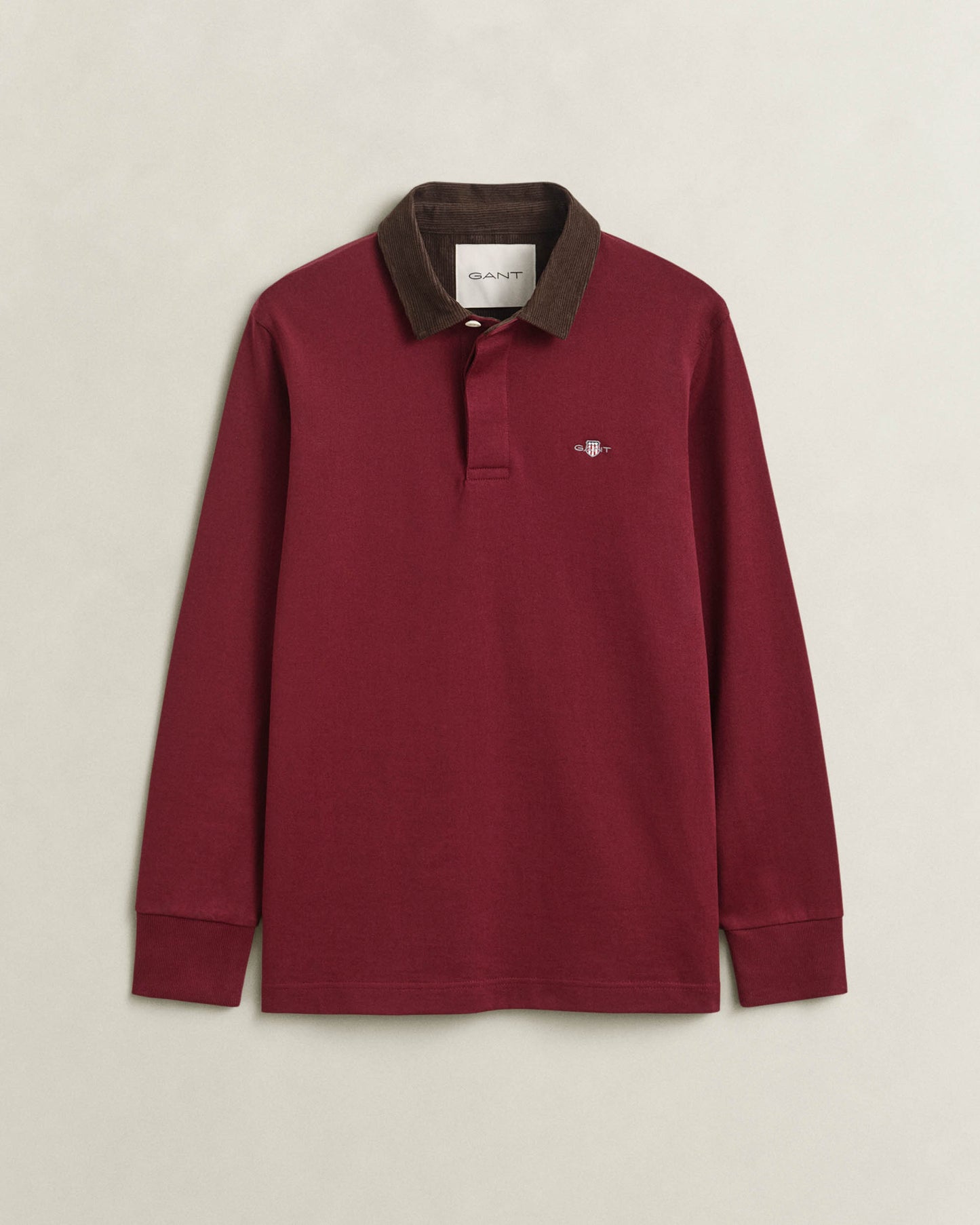 GANT Mens Cord Collar Rugger - 676 Deep Grape Wine