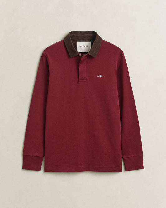 GANT Mens Cord Collar Rugger - 676 Deep Grape Wine