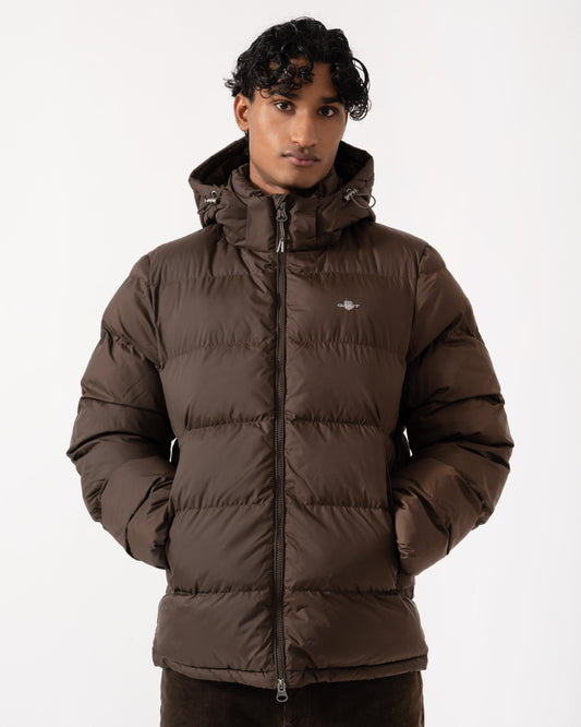 Front of the GANT Mens Active Cloud Jacket - 217 Black Brown