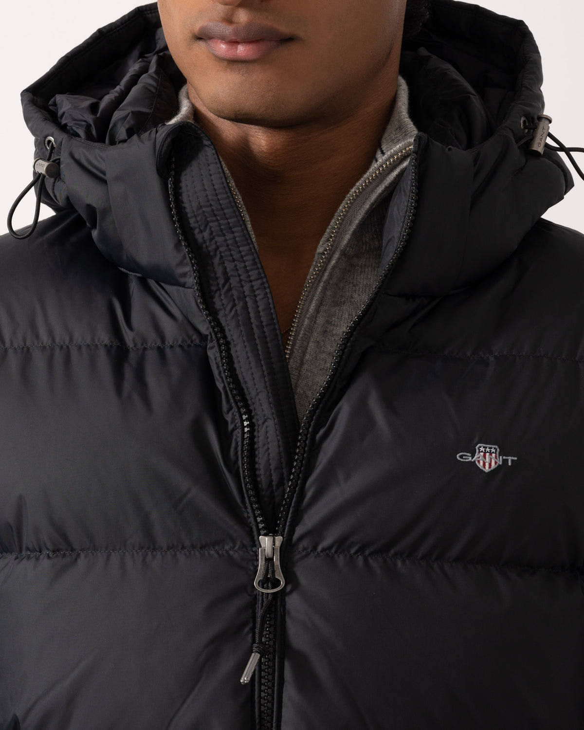 Close up of the GANT Mens Active Cloud Jacket - 5 Black