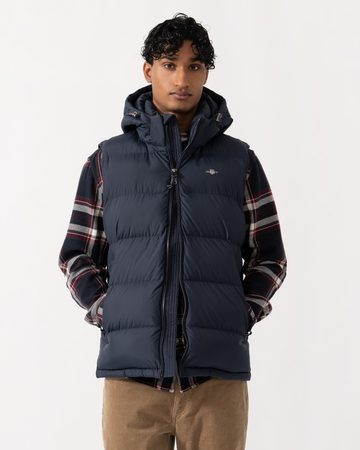 Front of the GANT Mens Active Cloud Vest - 433 Evening Blue