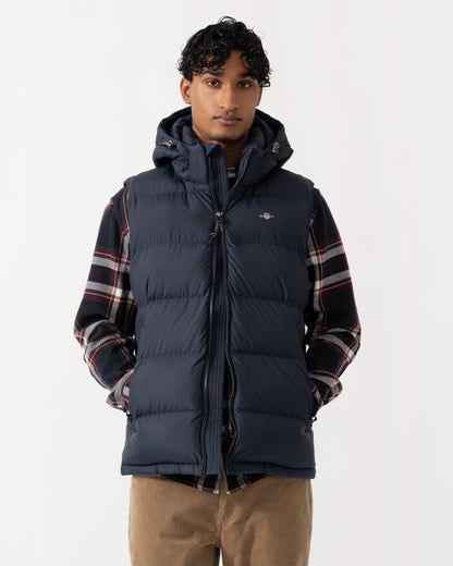 Front of the GANT Mens Active Cloud Vest - 433 Evening Blue