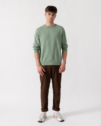 GANT Mens Classic Cotton Shield Logo Crew Neck Jumper - 308 Surplus Mint full length