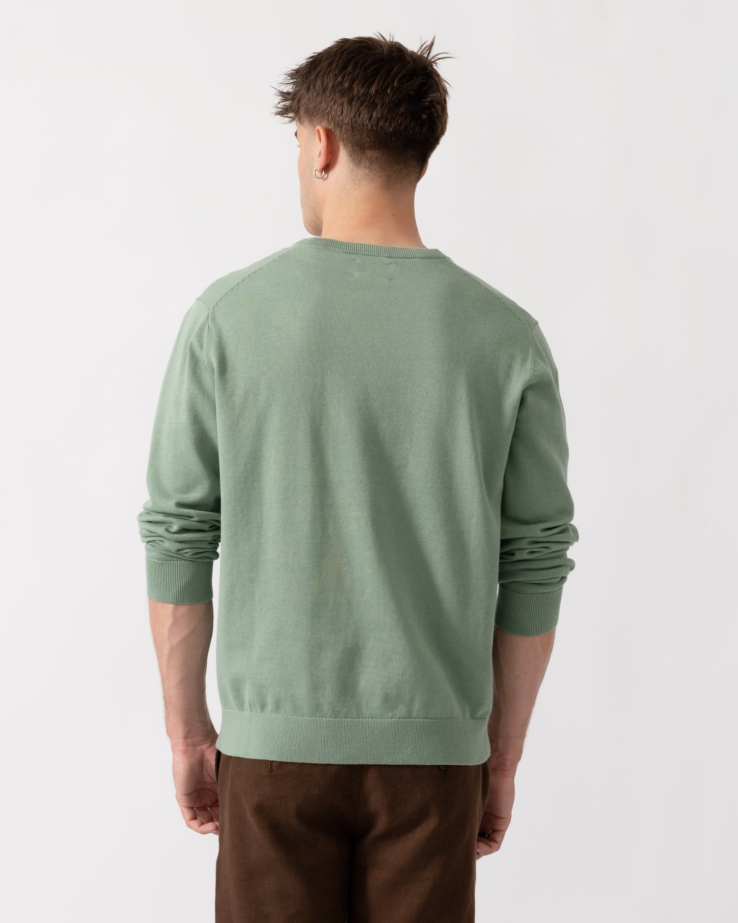 GANT Mens Classic Cotton Shield Logo Crew Neck Jumper - 308 Surplus Mint back