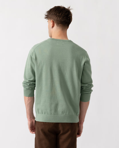 GANT Mens Classic Cotton Shield Logo Crew Neck Jumper - 308 Surplus Mint back