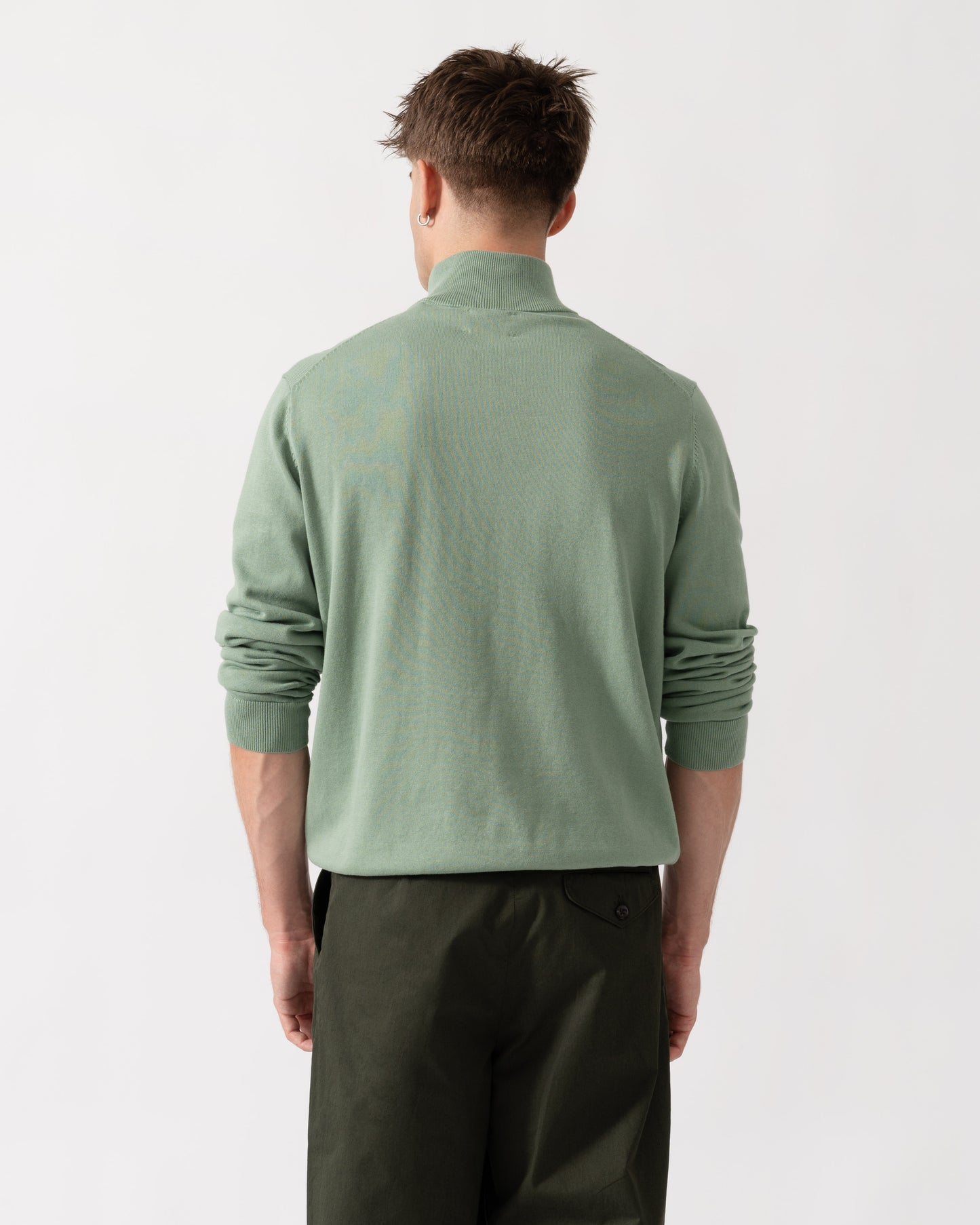 GANT Mens Classic Cotton Shield Logo Half Zip Jumper - 308 Surplus Mint back