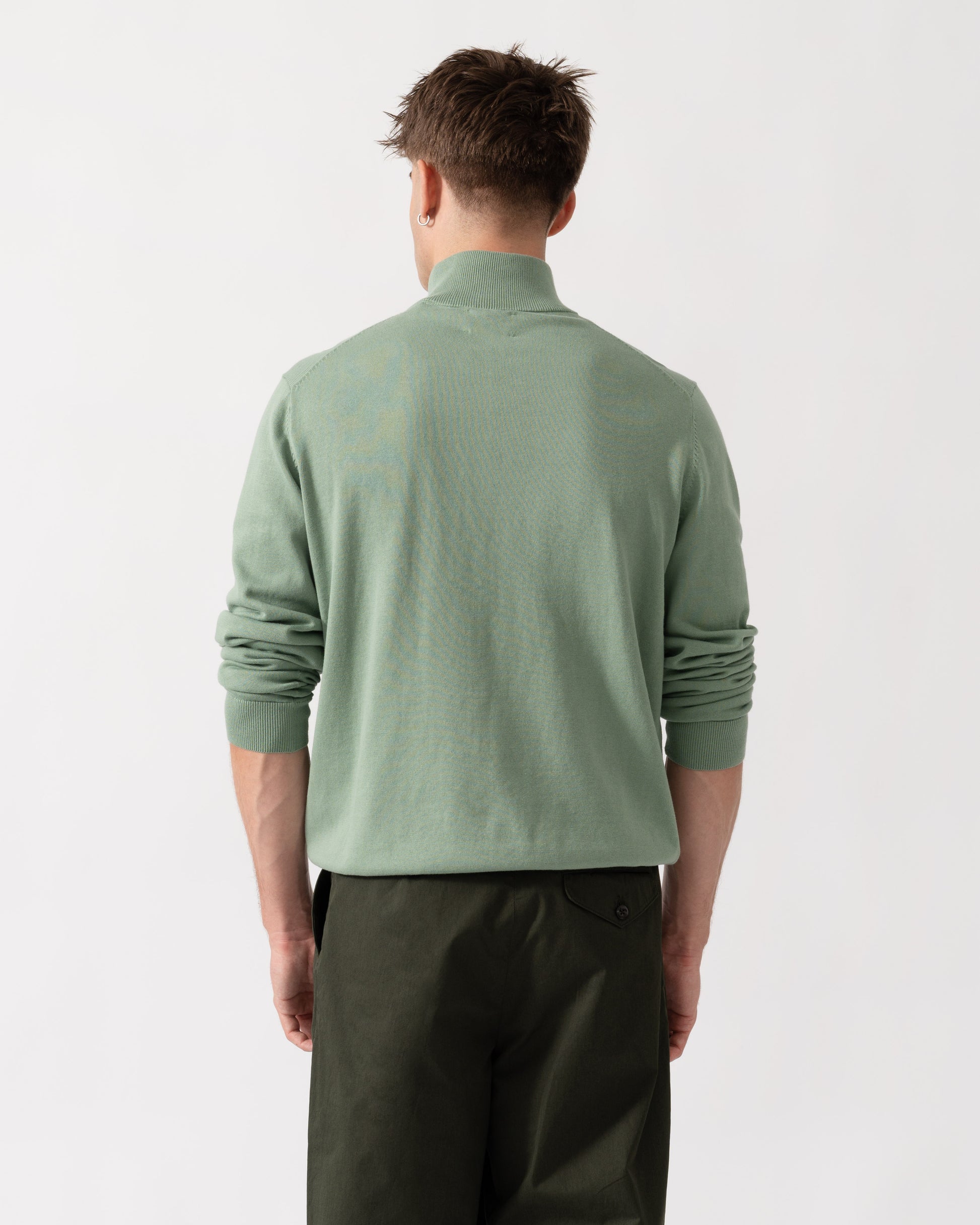 GANT Mens Classic Cotton Shield Logo Half Zip Jumper - 308 Surplus Mint back