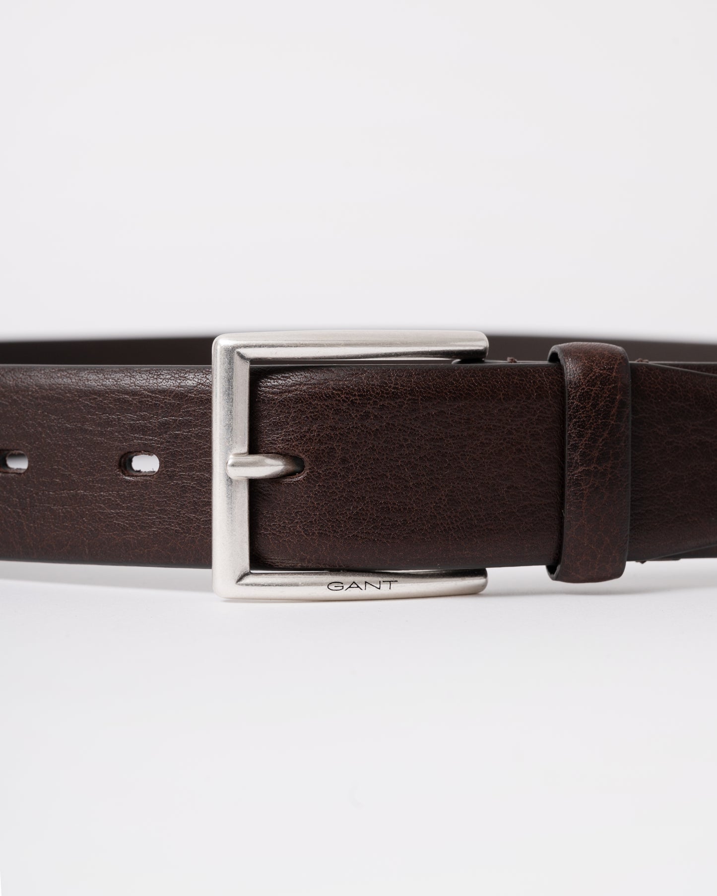 GANT Mens Classic Cow Leather Belt - 274 Rich Brown - buckle detail