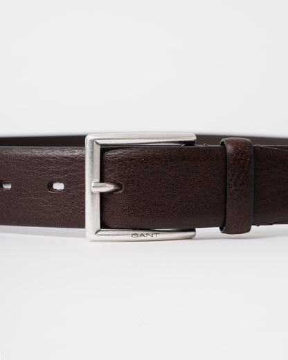 GANT Mens Classic Cow Leather Belt - 274 Rich Brown - buckle detail
