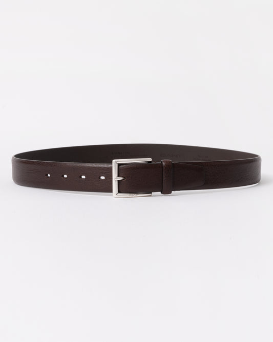GANT Mens Classic Cow Leather Belt - 274 Rich Brown - front