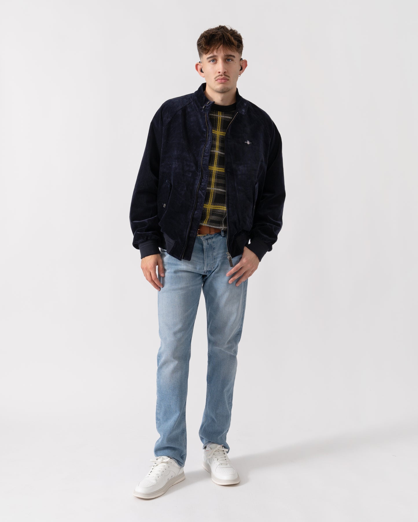 GANT Mens Cord Harrington Jacket - 433 Evening Blue