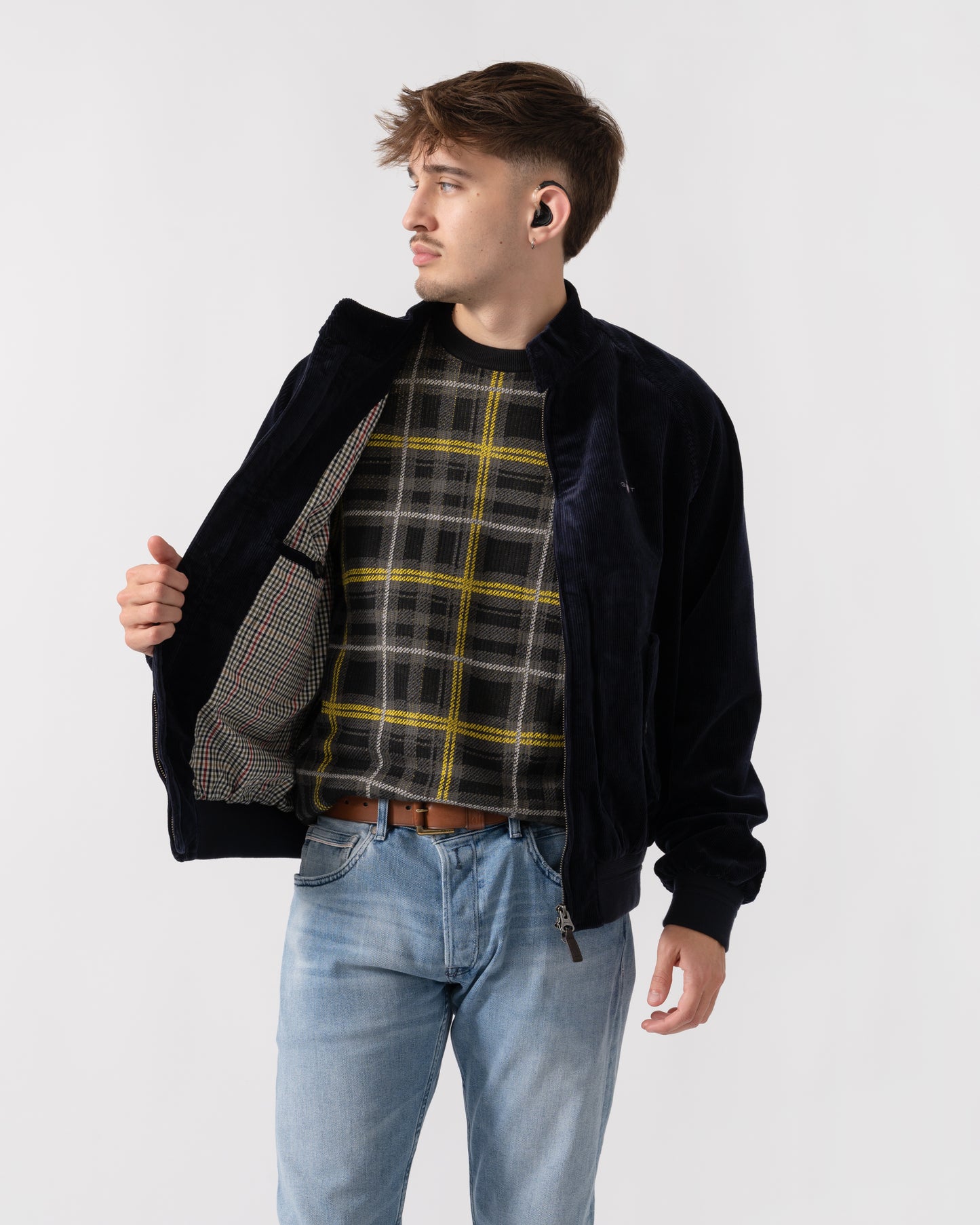 GANT Mens Cord Harrington Jacket - 433 Evening Blue