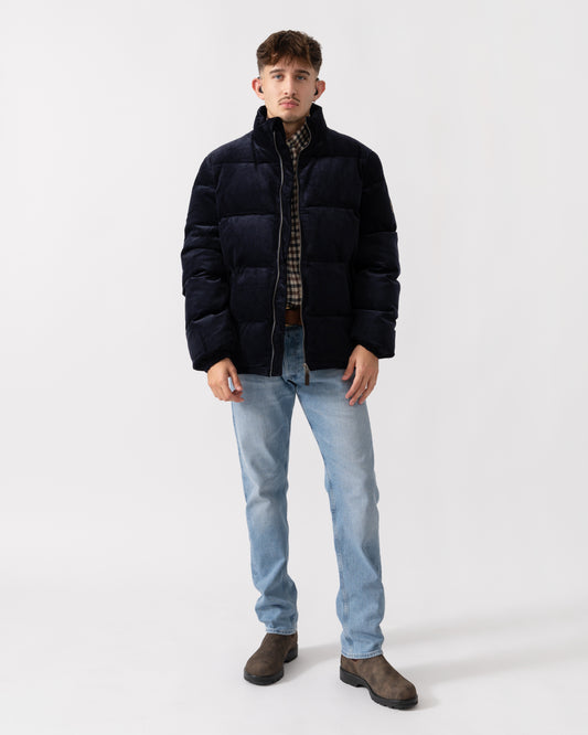 GANT Mens Cord Puffer Jacket - 433 Evening Blue