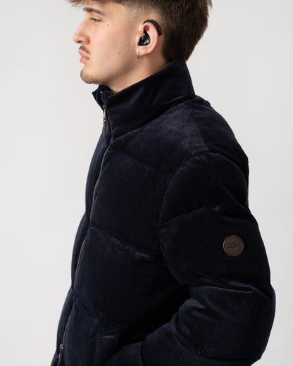 GANT Mens Cord Puffer Jacket - 433 Evening Blue