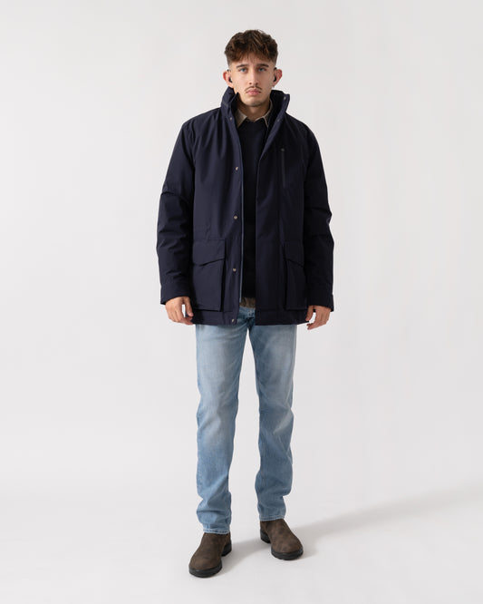 GANT Mens Double Mid Length Jacket - 433 Evening Blue