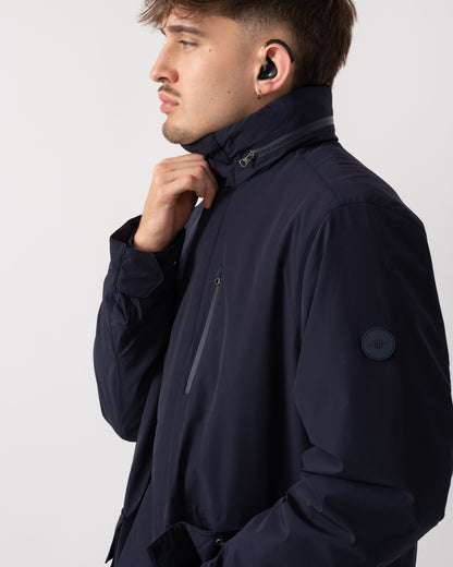 GANT Mens Double Mid Length Jacket - 433 Evening Blue