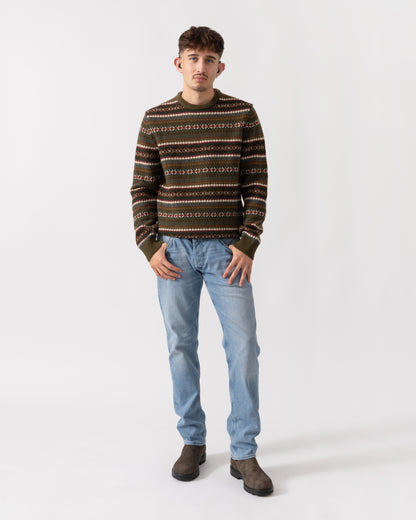 GANT Mens Fair Isle Crew Neck Jumper - 360 Country Green