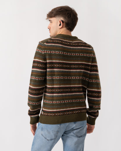 GANT Mens Fair Isle Crew Neck Jumper - 360 Country Green