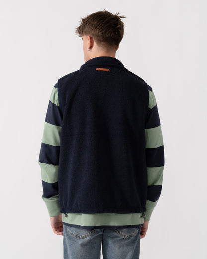 GANT Mens Fleece Gilet - 433 Evening Blue back