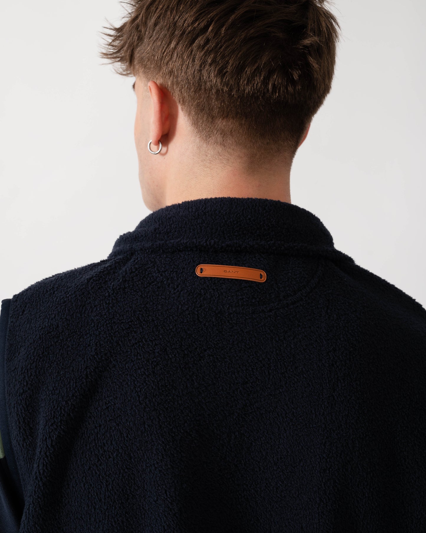 GANT Mens Fleece Gilet - 433 Evening Blue back detail