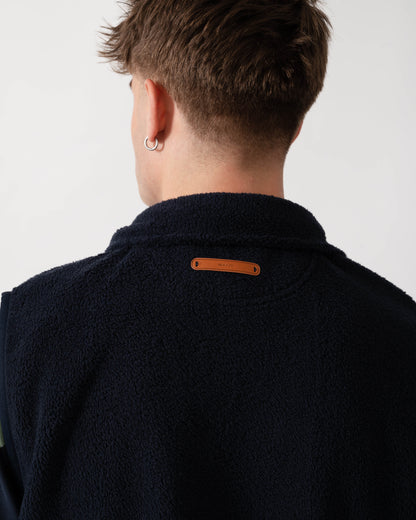GANT Mens Fleece Gilet - 433 Evening Blue back detail