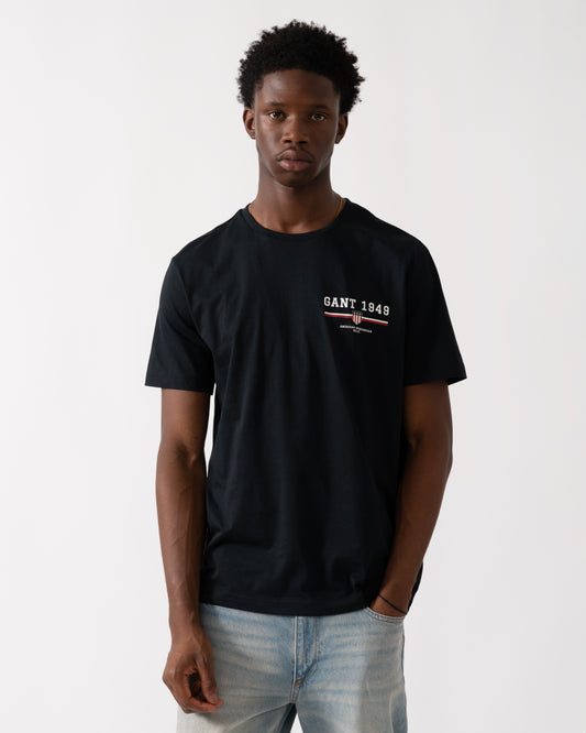 GANT Mens Graphic Short Sleeve T-Shirt - 5 Black